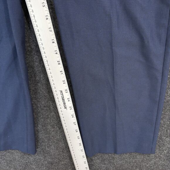 Van Heusen Manvell Dress Pants Men's 42x32 Navy Blue Slacks Flat Front Trousers - Picture 6 of 12